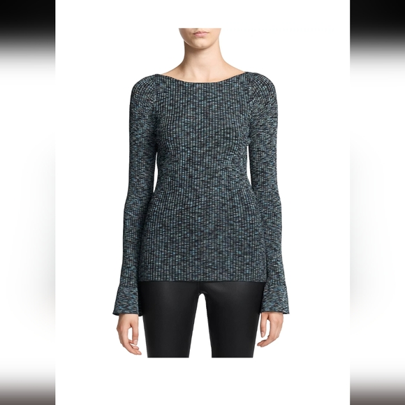 Theory space dye boatneck sweater - size small to medium - black/blue/multicolor - Picture 8 of 11